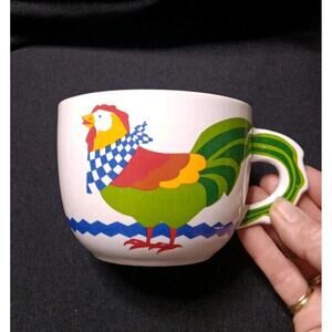 MCM Chicken Soup Mug Coffee Cup Ceramic Bowl 16 oz Farmhouse Rooste Hen